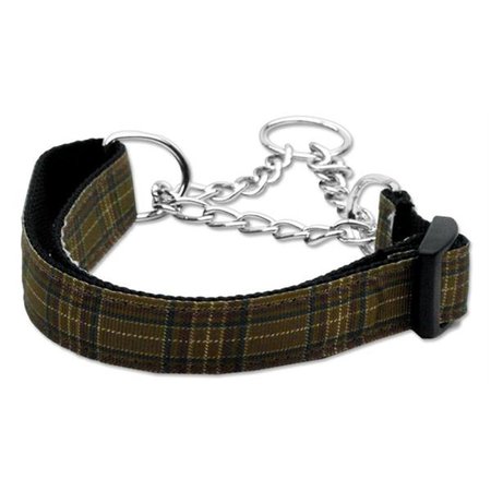 UNCONDITIONAL LOVE Plaid Nylon Collar Martingale Brown Large UN763575